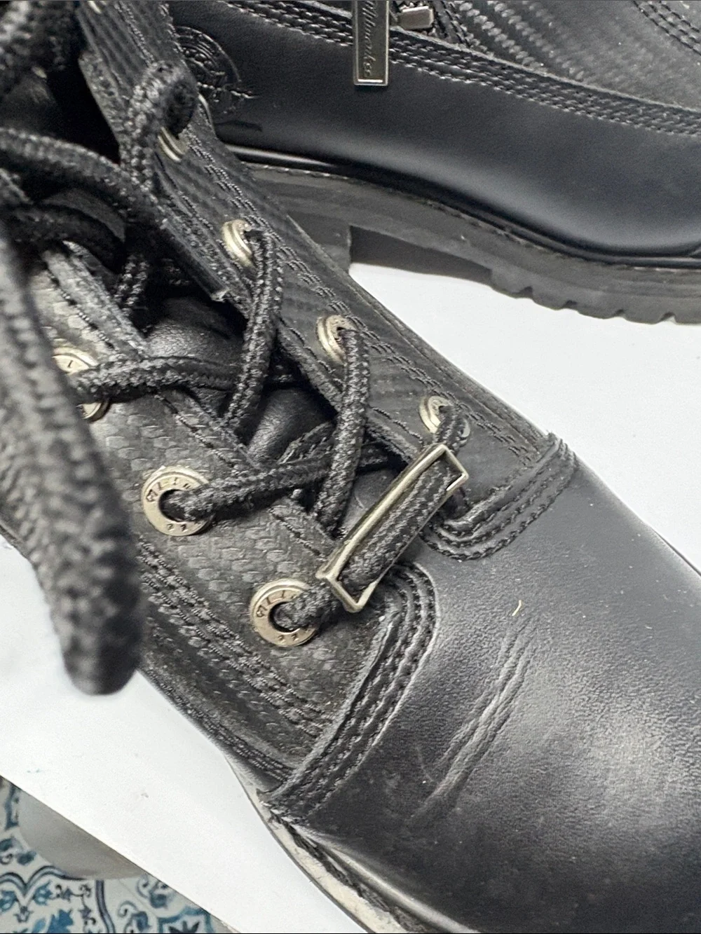 8 eee Milwaukee Black Lug-Sole double Side-Zip Lace-Up Boots.‎ Box 28